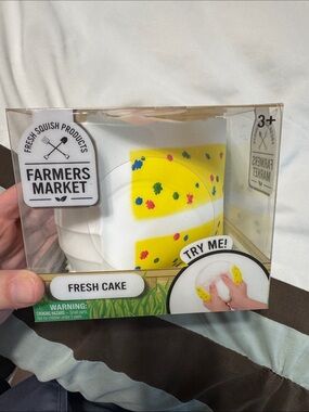 Fresh Cake Squishy Toy - White & Yellow